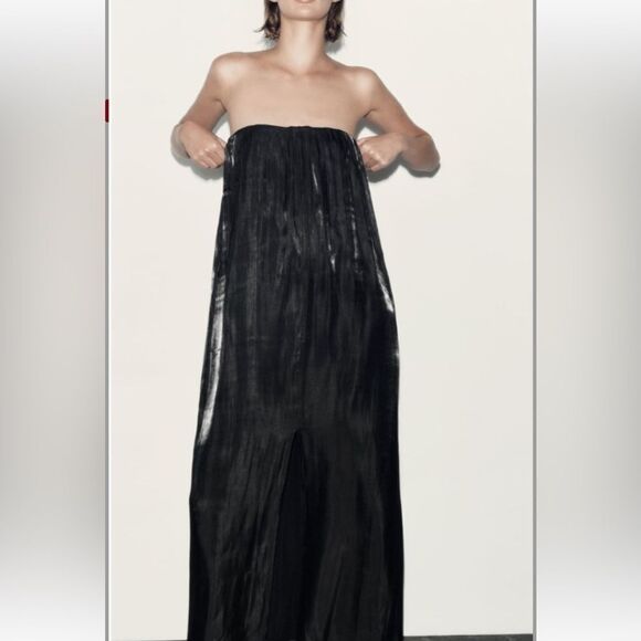 ZARA BLACK STRAPLESS DRESS - Picture 7 of 12